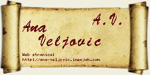 Ana Veljović vizit kartica